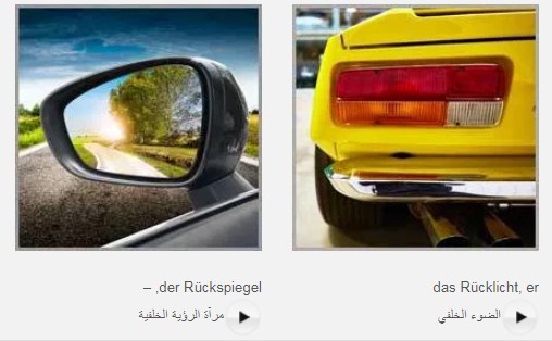 المفردات المتعلقة بالسيارة مع اللفظ الصحيح